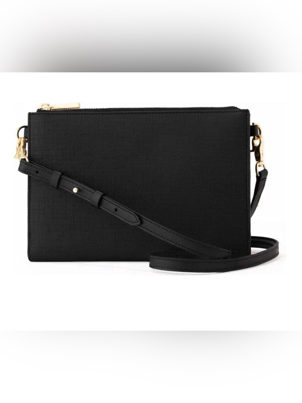Dagne Dover Black Essentials Coated Canvas Crossbody